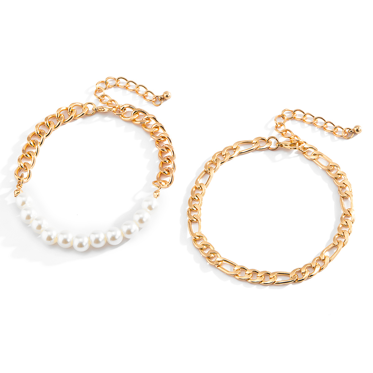 2pcs Men's Pearl Panel Bracelet Set